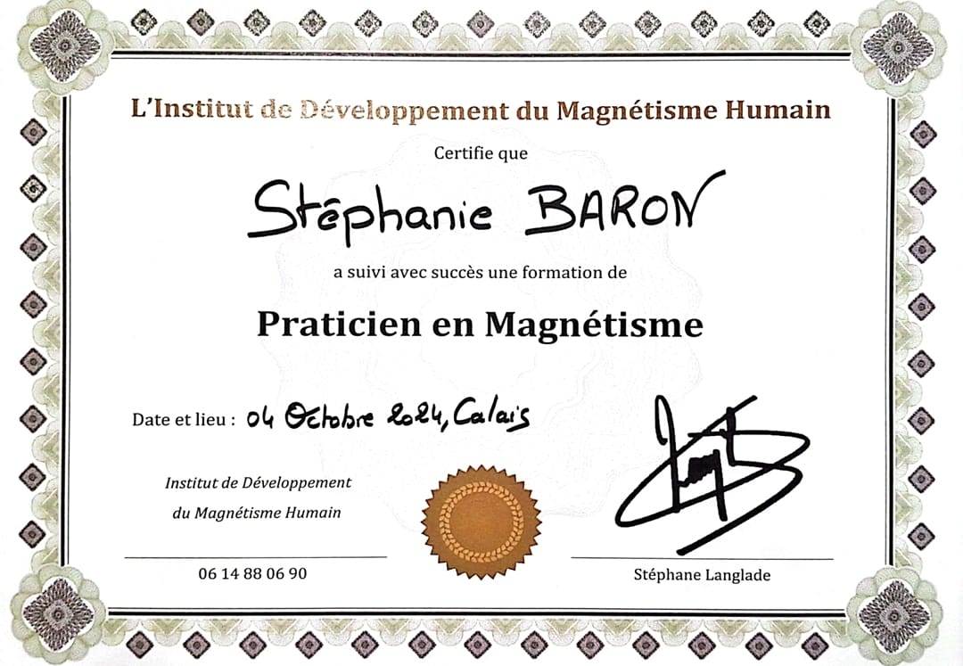 Diplôme Magnétisme Niveau 1
